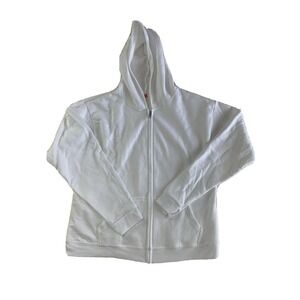 Hanes youth Size XL 14-16 Hoodie Hooded Sweatshirt White Full‎ Zip Zipper